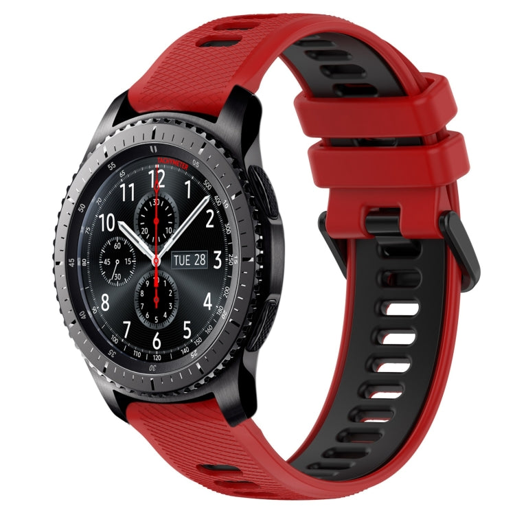 For Samsung Gear S3 Frontier 22mm Sports Two-Color Silicone Watch Band(Red+Black) - Smart Wear by PMC Jewellery | Online Shopping South Africa | PMC Jewellery