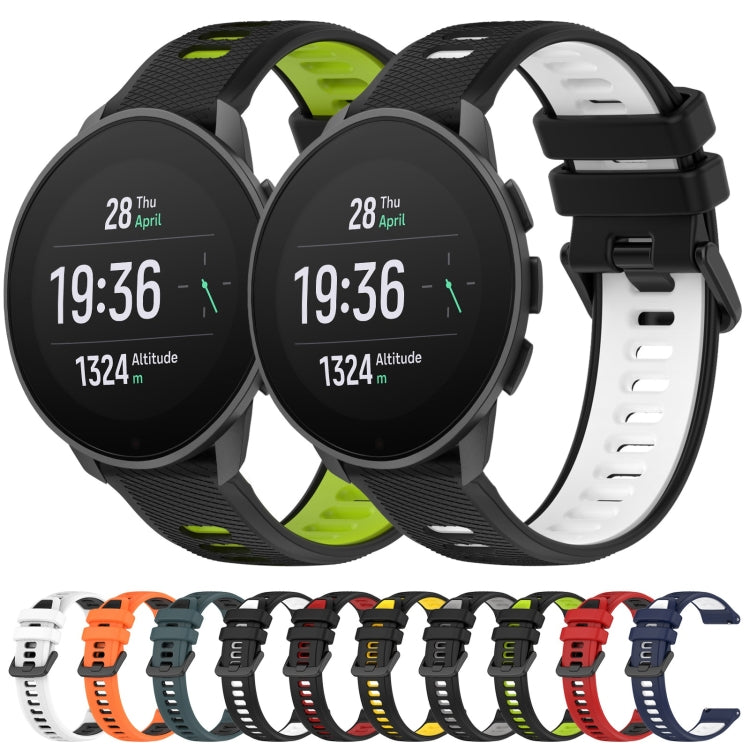 For SUUNTO 5 Peak 22mm Sports Two-Color Silicone Watch Band(Black+White) - Smart Wear by PMC Jewellery | Online Shopping South Africa | PMC Jewellery