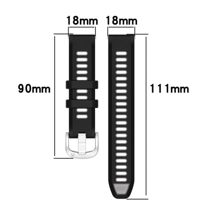 For Garmin Venu 2S 18mm Sports Two-Color Steel Buckle Silicone Watch Band(White+Teal) - Smart Wear by PMC Jewellery | Online Shopping South Africa | PMC Jewellery