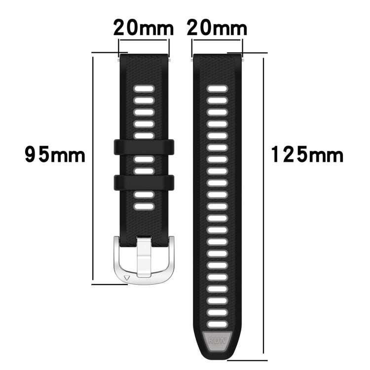 For Amazfit GTS 4 Mini 22mm Cross Texture Two Color Silicone Steel Buckle Watch Band(Lake Blue+Black) - Smart Wear by PMC Jewellery | Online Shopping South Africa | PMC Jewellery