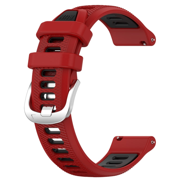For Honor MagicWatch2 42mm 20mm Sports Two-Color Steel Buckle Silicone Watch Band(Red+Black) - Smart Wear by PMC Jewellery | Online Shopping South Africa | PMC Jewellery