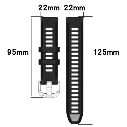 For  Xiaomi Haylou RS4 LS12 22mm Sports Two-Color Steel Buckle Silicone Watch Band(White+Blue) - Smart Wear by PMC Jewellery | Online Shopping South Africa | PMC Jewellery