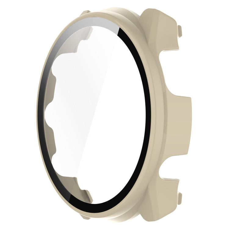 For Garmin Forerunner 965 PC + Toughened Film Integrated Watch Protective Case(Ivory) - Smart Wear by PMC TechLife | Online Shopping South Africa | PMC TechLife