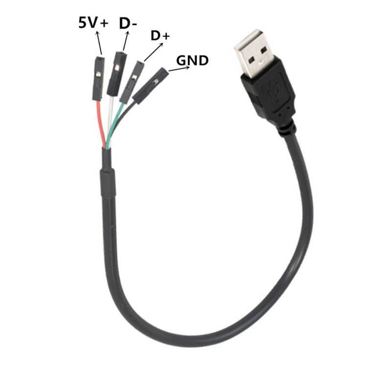 USB Male JUNSUNMAY USB 2.0 A to Female 4 Pin Dupont Motherboard Header Adapter Extender Cable, Length: 0.3m - USB Cable by JUNSUNMAY | Online Shopping South Africa | PMC Jewellery