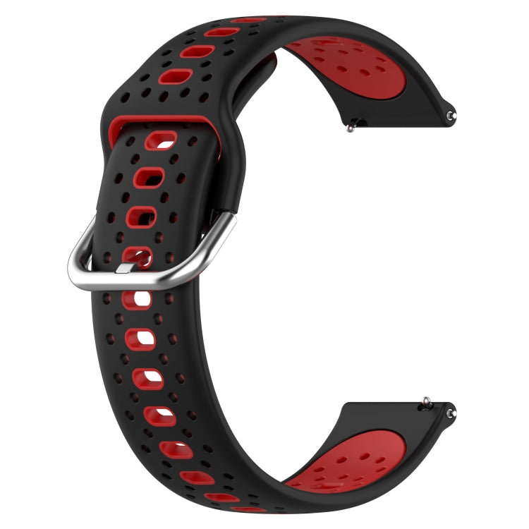 For Garmin Vivomove Sport 20mm Breathable Two-Color Silicone Watch Band(Black+Red) - Watch Bands by PMC Jewellery | Online Shopping South Africa | PMC Jewellery