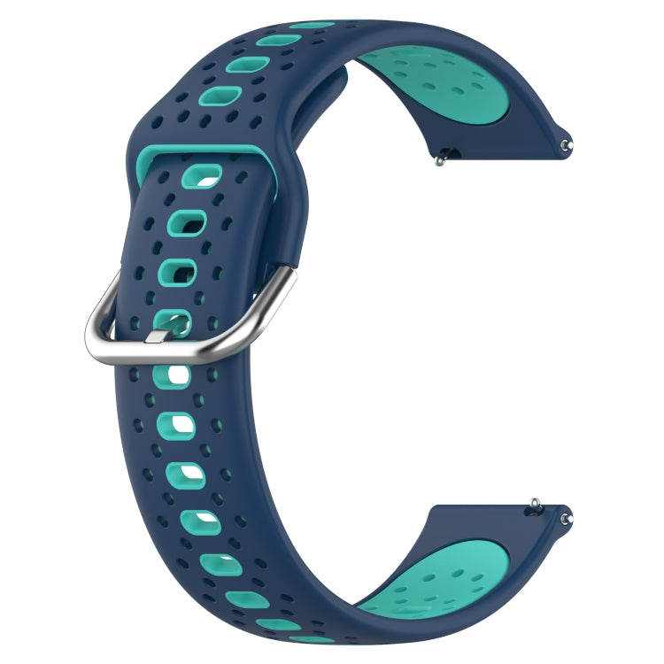 For Garmin Vivoactive3 20mm Breathable Two-Color Silicone Watch Band(Blue+Teal) - Watch Bands by PMC Jewellery | Online Shopping South Africa | PMC Jewellery