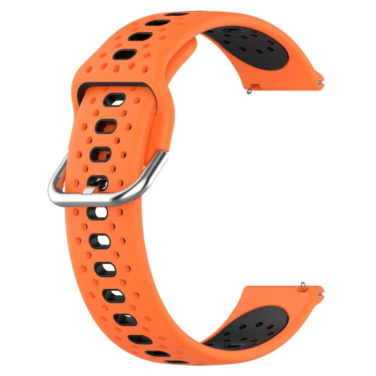 For Garmin Forerunner 55 20mm Breathable Two-Color Silicone Watch Band(Orange+Black) - Watch Bands by PMC Jewellery | Online Shopping South Africa | PMC Jewellery