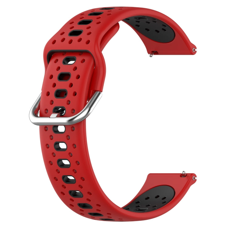 For Garmin Forerunner 55 20mm Breathable Two-Color Silicone Watch Band(Red+Black) - Watch Bands by PMC TechLife | Online Shopping South Africa | PMC TechLife