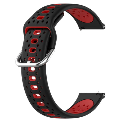 For Garmin Forerunner 645 Music 20mm Breathable Two-Color Silicone Watch Band(Black+Red) - Watch Bands by PMC Jewellery | Online Shopping South Africa | PMC Jewellery