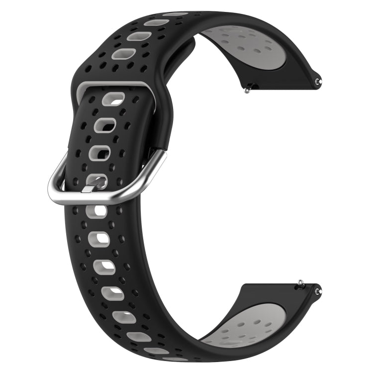 For Garmin Forerunner Sq2 Music 20mm Breathable Two-Color Silicone Watch Band(Black+Grey) - Watch Bands by PMC Jewellery | Online Shopping South Africa | PMC Jewellery