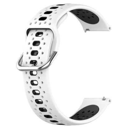 For Samsung Galaxy Watch 5 Pro 45mm 20mm Breathable Two-Color Silicone Watch Band(White+Black) - Watch Bands by PMC Jewellery | Online Shopping South Africa | PMC Jewellery