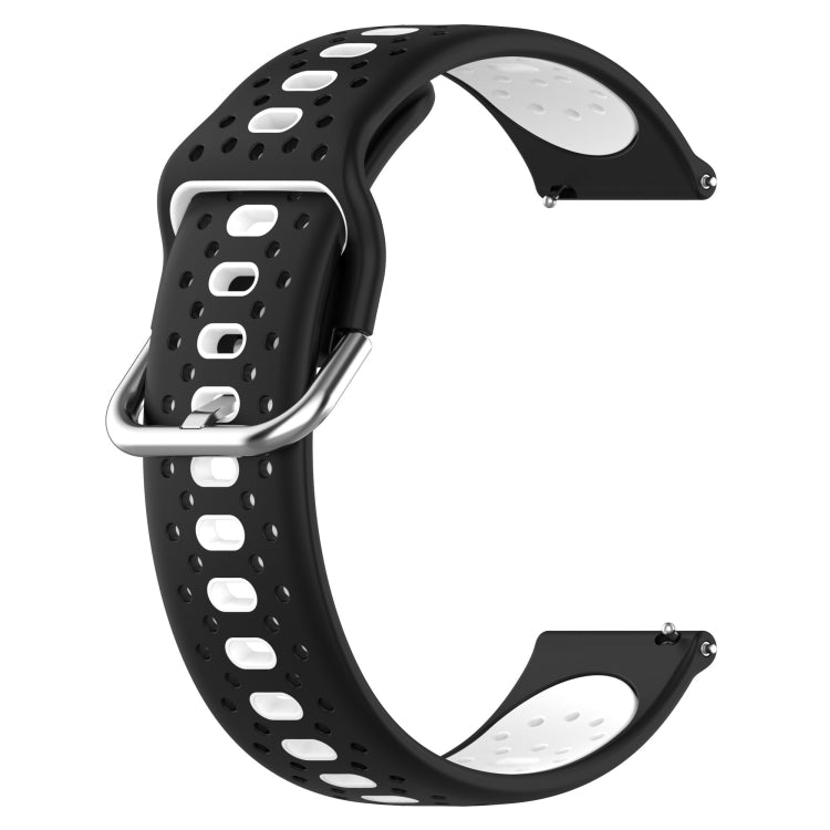 For Amazfit Pop 20mm Breathable Two-Color Silicone Watch Band(Black+White) - Watch Bands by PMC TechLife | Online Shopping South Africa | PMC TechLife