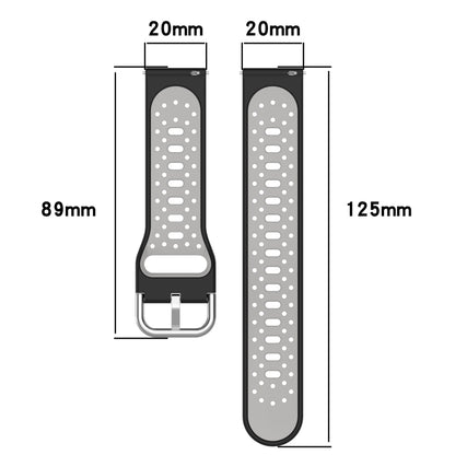 For Amazfit GTS 4 20mm Breathable Two-Color Silicone Watch Band(Black+Grey) - Watch Bands by PMC Jewellery | Online Shopping South Africa | PMC Jewellery