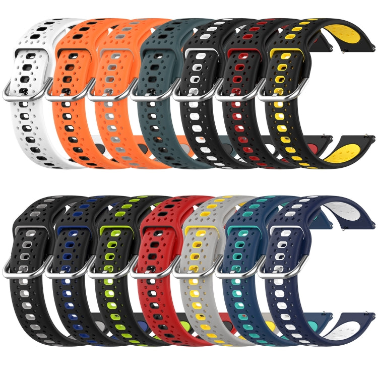 For Amazfit GTS 2E 20mm Breathable Two-Color Silicone Watch Band(White+Black) - Watch Bands by PMC TechLife | Online Shopping South Africa | PMC TechLife
