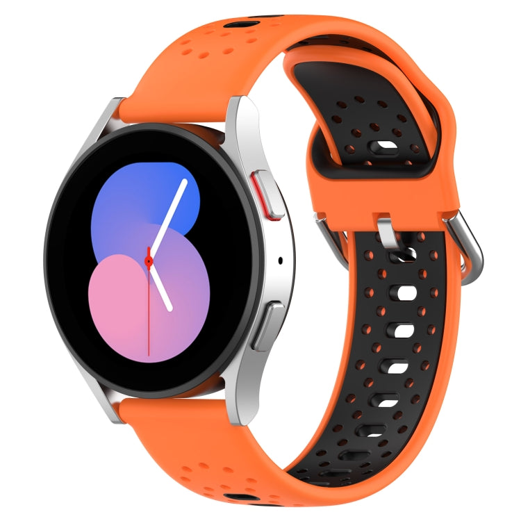 For Huawei Watch 2 20mm Breathable Two-Color Silicone Watch Band(Orange+Black) - Watch Bands by PMC Jewellery | Online Shopping South Africa | PMC Jewellery