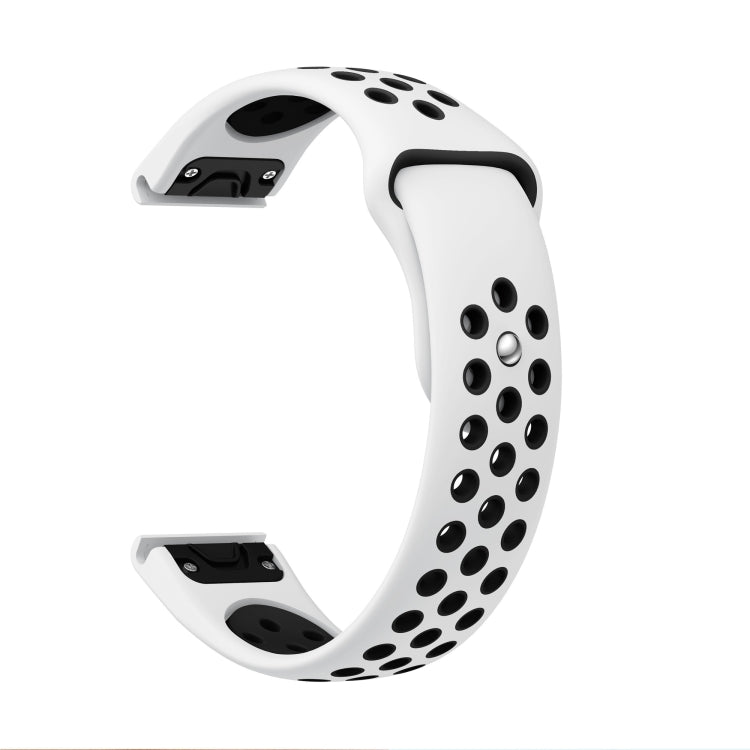 For Garmin EPIX Gen 2 22mm Sports Breathable Silicone Watch Band(White+Black) -  by PMC Jewellery | Online Shopping South Africa | PMC Jewellery