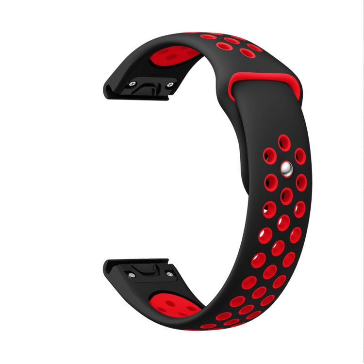 For Garmin Forerunner 955 22mm Sports Breathable Silicone Watch Band(Black+Red) -  by PMC Jewellery | Online Shopping South Africa | PMC Jewellery