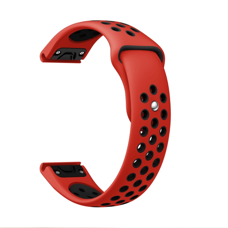 For Garmin Forerunner 965 22mm Sports Breathable Silicone Watch Band(Red+Black) -  by PMC Jewellery | Online Shopping South Africa | PMC Jewellery