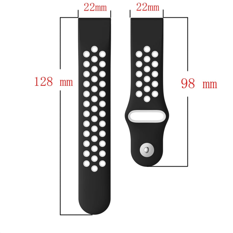 For Garmin Fenix 7 22mm Sports Breathable Silicone Watch Band(Black+White) - Watch Bands by PMC Jewellery | Online Shopping South Africa | PMC Jewellery