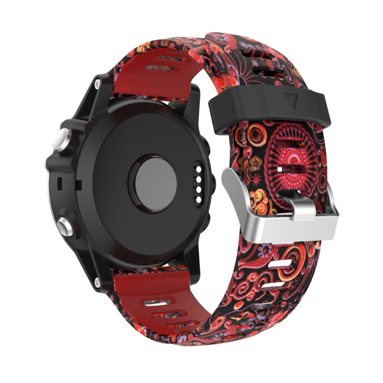 For Garmin Tactix 7 26mm Camouflage Printed Silicone Watch Band(Red+Jellyfish Camouflage) -  by PMC Jewellery | Online Shopping South Africa | PMC Jewellery