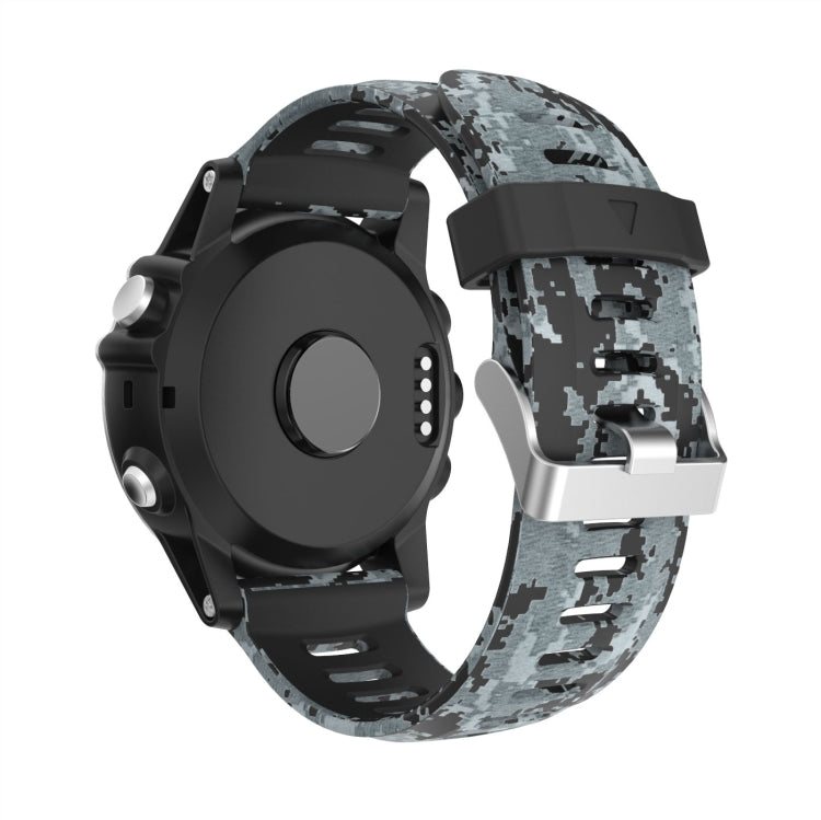 For Garmin Descent MK 2i 26mm Camouflage Printed Silicone Watch Band(Black+Digital  Camouflage) - Watch Bands by PMC Jewellery | Online Shopping South Africa | PMC Jewellery