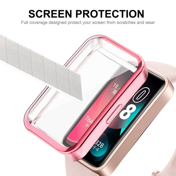 For Huawei Band 8 ENKAY Hat-Prince Full Coverage Electroplated Soft TPU Watch Case with Screen Protection(Gold) - Watch Cases by ENKAY | Online Shopping South Africa | PMC Jewellery