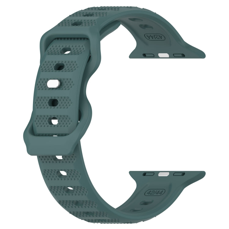 For Apple Watch 7 45mm Reverse Buckle Dot Texture Silicone Watch Band(Olive Green) - Watch Bands by PMC TechLife | Online Shopping South Africa | PMC TechLife