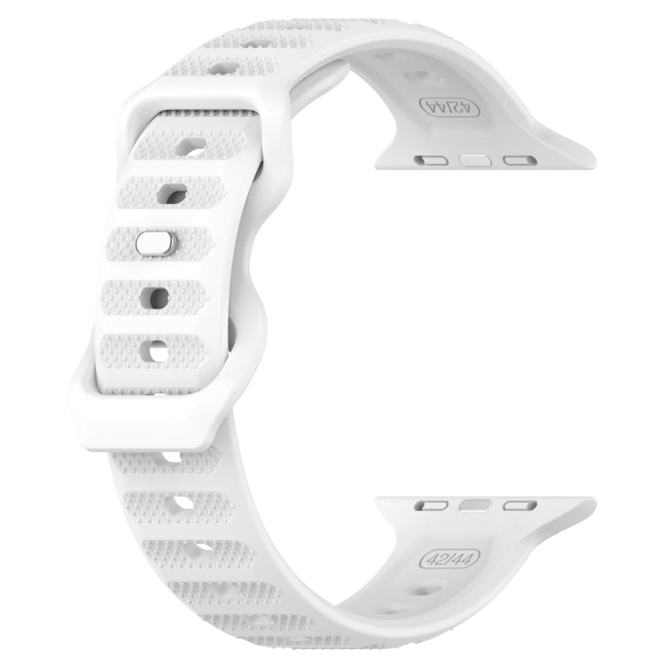 For Apple Watch SE 2022 44mm Reverse Buckle Dot Texture Silicone Watch Band(White) - Watch Bands by PMC TechLife | Online Shopping South Africa | PMC TechLife