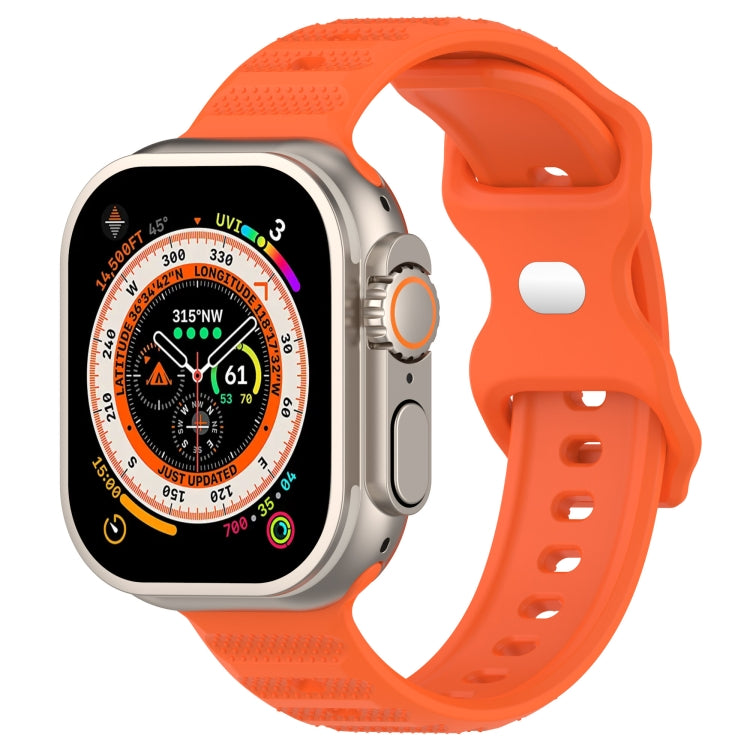 For Apple Watch SE 44mm Reverse Buckle Dot Texture Silicone Watch Band(Orange) - Watch Bands by PMC TechLife | Online Shopping South Africa | PMC TechLife