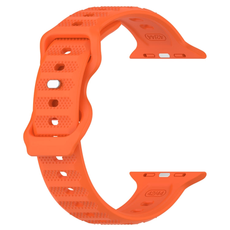 For Apple Watch SE 44mm Reverse Buckle Dot Texture Silicone Watch Band(Orange) - Watch Bands by PMC TechLife | Online Shopping South Africa | PMC TechLife