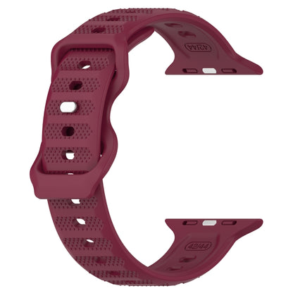 For Apple Watch SE 40mm Reverse Buckle Dot Texture Silicone Watch Band(Wine Red) - Watch Bands by PMC Jewellery | Online Shopping South Africa | PMC Jewellery