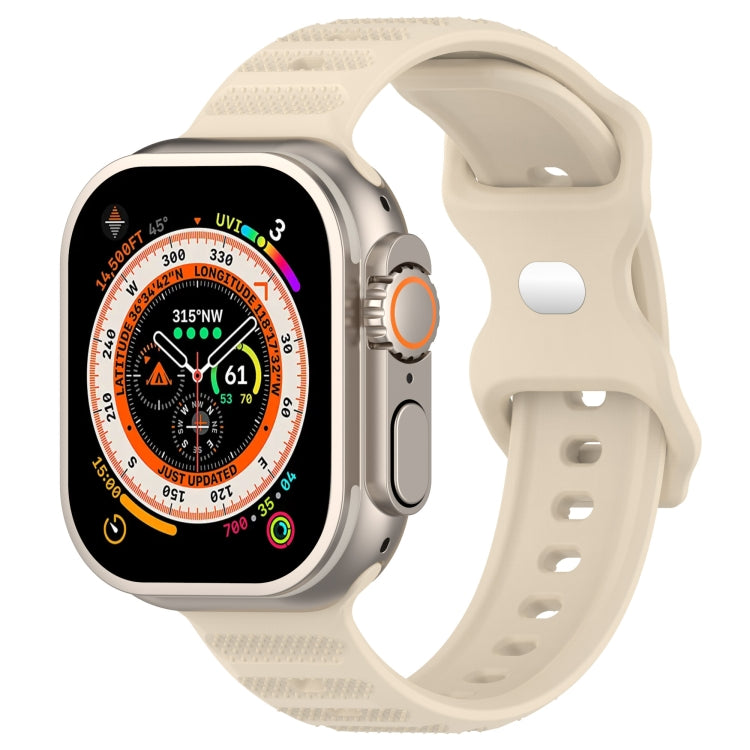 For Apple Watch SE 40mm Reverse Buckle Dot Texture Silicone Watch Band(Khaki) - Watch Bands by PMC TechLife | Online Shopping South Africa | PMC TechLife