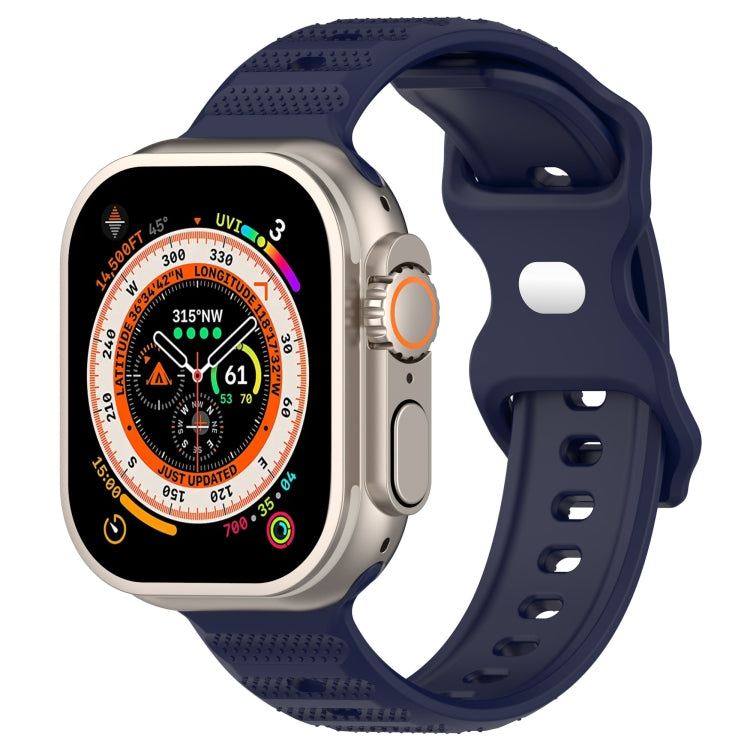 For Apple Watch 6 40mm Reverse Buckle Dot Texture Silicone Watch Band(Midnight Blue) - Watch Bands by PMC TechLife | Online Shopping South Africa | PMC TechLife