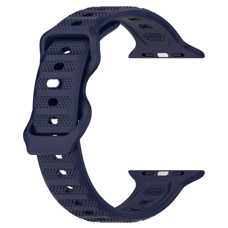For Apple Watch 5 40mm Reverse Buckle Dot Texture Silicone Watch Band(Midnight Blue) - Watch Bands by PMC TechLife | Online Shopping South Africa | PMC TechLife