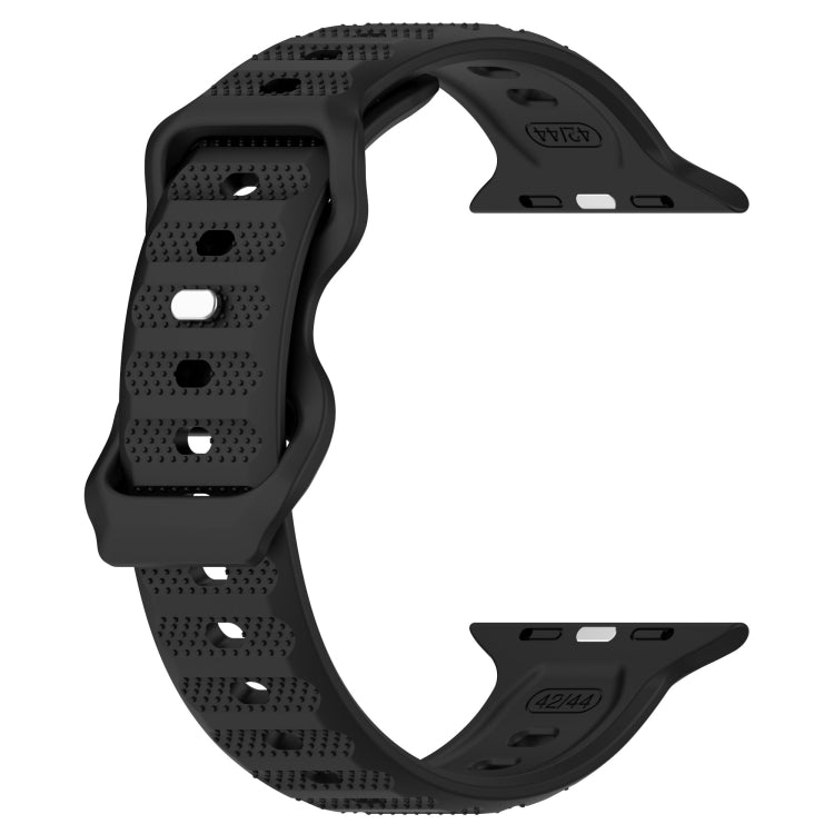 For Apple Watch 2 42mm Reverse Buckle Dot Texture Silicone Watch Band(Black) - Watch Bands by PMC TechLife | Online Shopping South Africa | PMC TechLife