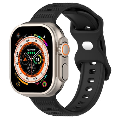 For Apple Watch 2 38mm Reverse Buckle Dot Texture Silicone Watch Band(Black) - Watch Bands by PMC Jewellery | Online Shopping South Africa | PMC Jewellery