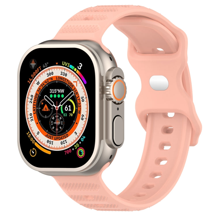 For Apple Watch 42mm Reverse Buckle Dot Texture Silicone Watch Band(Pink) - Watch Bands by PMC TechLife | Online Shopping South Africa | PMC TechLife