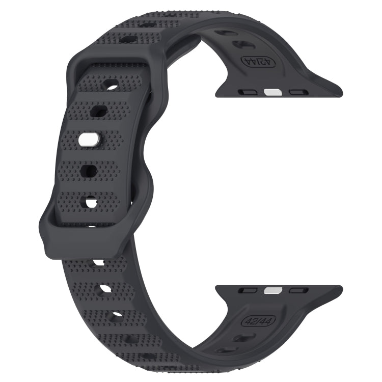 For Apple Watch 42mm Reverse Buckle Dot Texture Silicone Watch Band(Dark Gray) - Watch Bands by PMC TechLife | Online Shopping South Africa | PMC TechLife