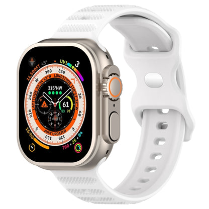 For Apple Watch 38mm Reverse Buckle Dot Texture Silicone Watch Band(White) - Watch Bands by PMC Jewellery | Online Shopping South Africa | PMC Jewellery