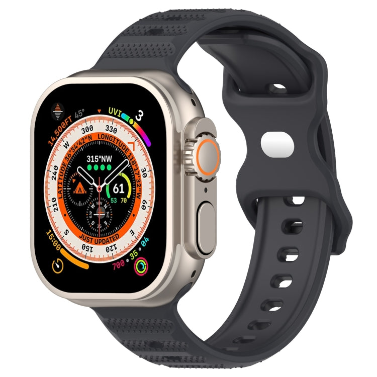 For Apple Watch 38mm Reverse Buckle Dot Texture Silicone Watch Band(Dark Gray) - Watch Bands by PMC Jewellery | Online Shopping South Africa | PMC Jewellery