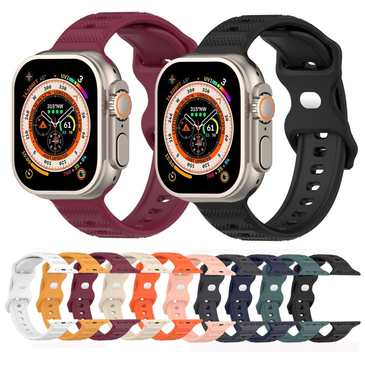 For Apple Watch SE 40mm Reverse Buckle Dot Texture Silicone Watch Band(Khaki) - Watch Bands by PMC TechLife | Online Shopping South Africa | PMC TechLife