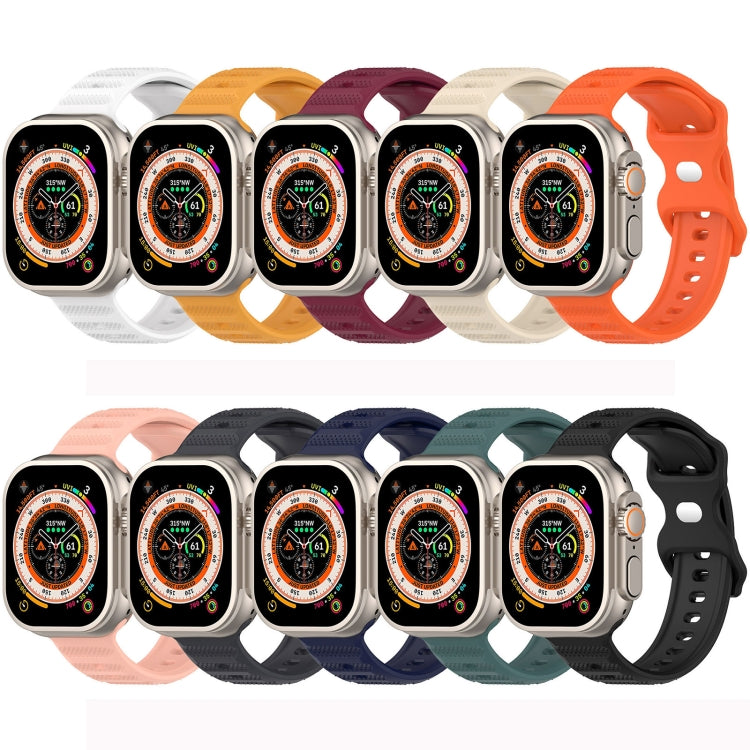 For Apple Watch 4 44mm Reverse Buckle Dot Texture Silicone Watch Band(Orange) - Watch Bands by PMC Jewellery | Online Shopping South Africa | PMC Jewellery