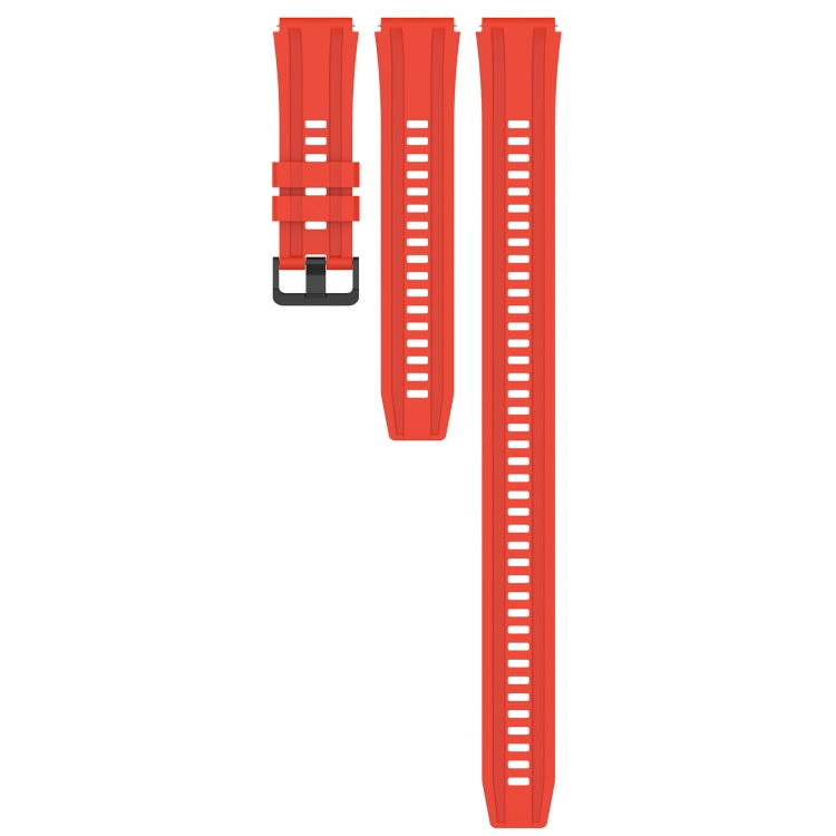For Huawei Watch Buds Long & Short Sports Solid Color Silicone Watch Band Set(Red) - Watch Bands by PMC TechLife | Online Shopping South Africa | PMC TechLife