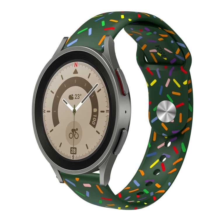 For Samsung Galaxy Watch 5 40 / 44mm Sports Rainbow Dots Silicone Buckle Watch Band(Green) - Watch Bands by PMC Jewellery | Online Shopping South Africa | PMC Jewellery