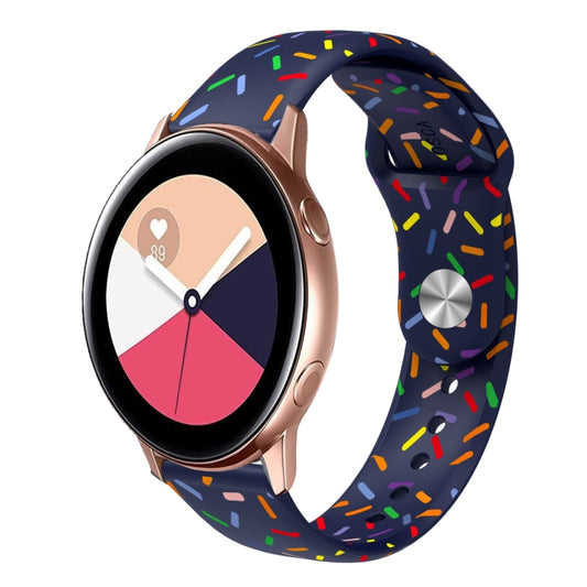 For Samsung Galaxy Watch 3 41mm Sports Rainbow Dots Silicone Buckle Watch Band(Blue) - Watch Bands by PMC Jewellery | Online Shopping South Africa | PMC Jewellery