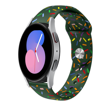 For Samsung Galaxy Watch 42mm Sports Rainbow Dots Silicone Buckle Watch Band(Green) - Watch Bands by PMC Jewellery | Online Shopping South Africa | PMC Jewellery