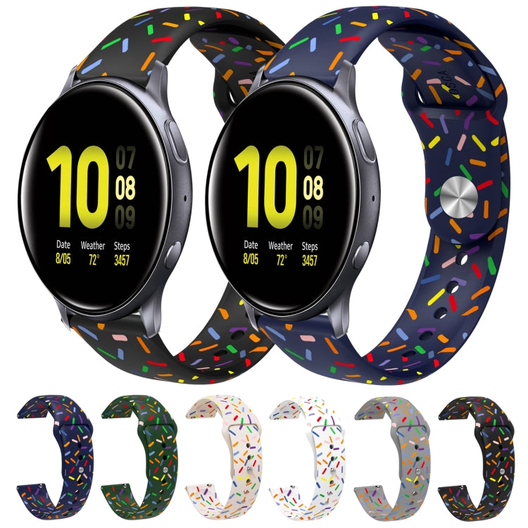 For Samsung Galaxy Watch 42mm Sports Rainbow Dots Silicone Buckle Watch Band(Starlight Color) - Watch Bands by PMC Jewellery | Online Shopping South Africa | PMC Jewellery