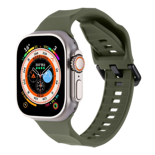 For Apple Watch 6 44mm Ripple Silicone Sports Watch Band(Dark Green) - Watch Bands by PMC Jewellery | Online Shopping South Africa | PMC Jewellery