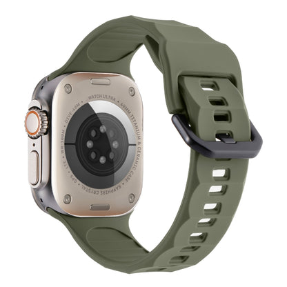 For Apple Watch 2 42mm Ripple Silicone Sports Watch Band(Dark Green) - Watch Bands by PMC Jewellery | Online Shopping South Africa | PMC Jewellery