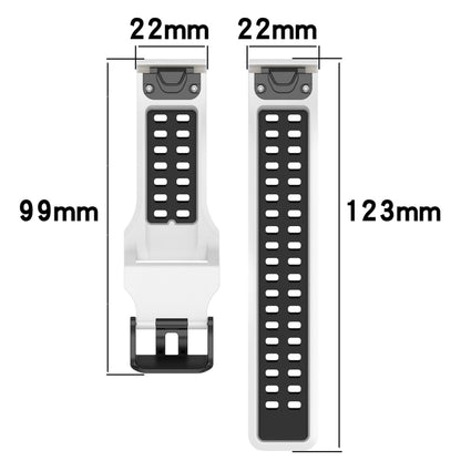 For Garmin Instinct 22mm Two-Color Reverse Buckle Silicone Watch Band(Black+Yellow) - Watch Bands by PMC Jewellery | Online Shopping South Africa | PMC Jewellery